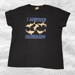 Women’s Sharknado t-shirt, size Large, navy blue